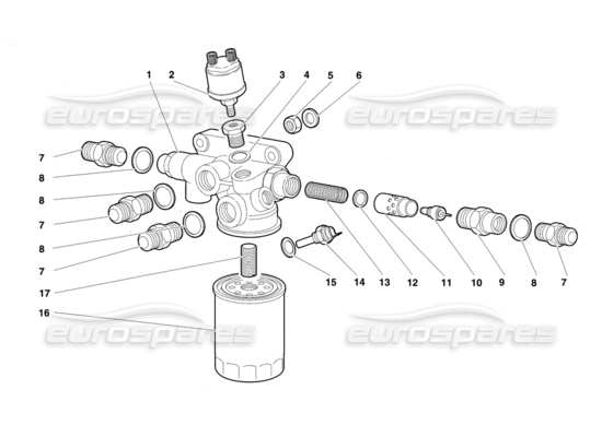 a part diagram from the Lamborghini Diablo parts catalogue