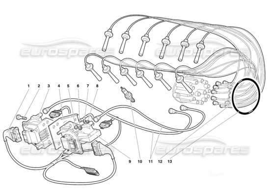 a part diagram from the Lamborghini Diablo parts catalogue