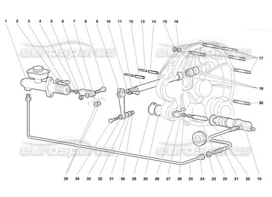 a part diagram from the Lamborghini Diablo parts catalogue