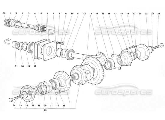 a part diagram from the Lamborghini Diablo parts catalogue