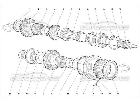 a part diagram from the Lamborghini Diablo parts catalogue