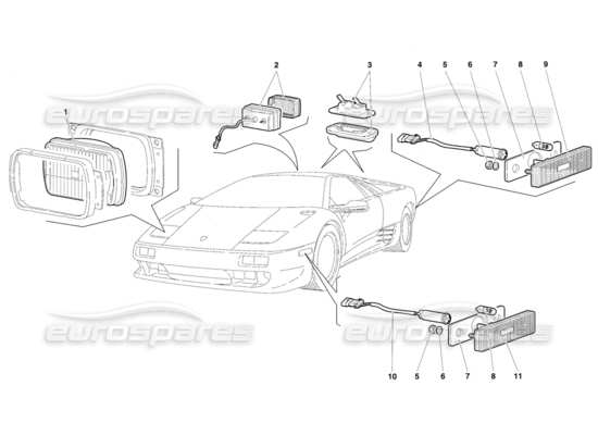 a part diagram from the Lamborghini Diablo parts catalogue