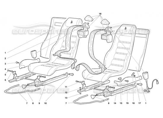 a part diagram from the Lamborghini Diablo parts catalogue