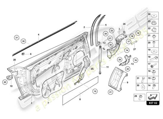 a part diagram from the Lamborghini LP700-4 COUPE (2013) parts catalogue