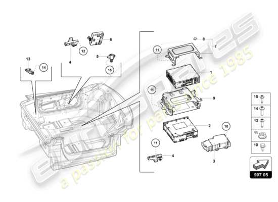 a part diagram from the Lamborghini Aventador LP700-4 parts catalogue