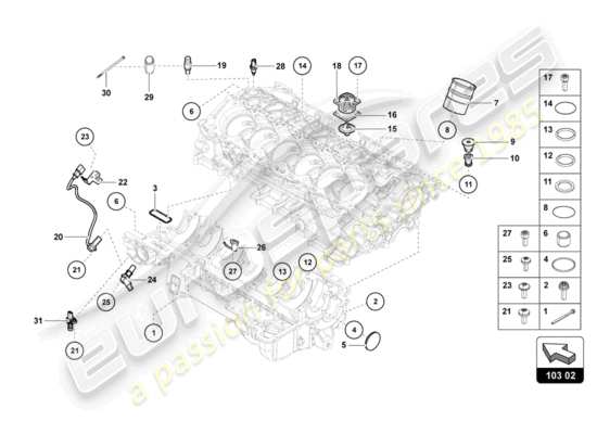 a part diagram from the Lamborghini Aventador LP700-4 parts catalogue