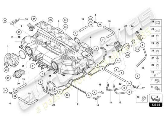 a part diagram from the Lamborghini LP700-4 COUPE (2014) parts catalogue