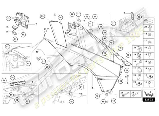 a part diagram from the Lamborghini LP700-4 COUPE (2014) parts catalogue