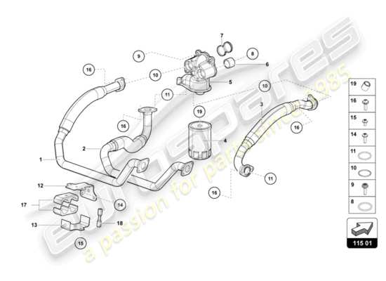 a part diagram from the Lamborghini Aventador LP700-4 parts catalogue