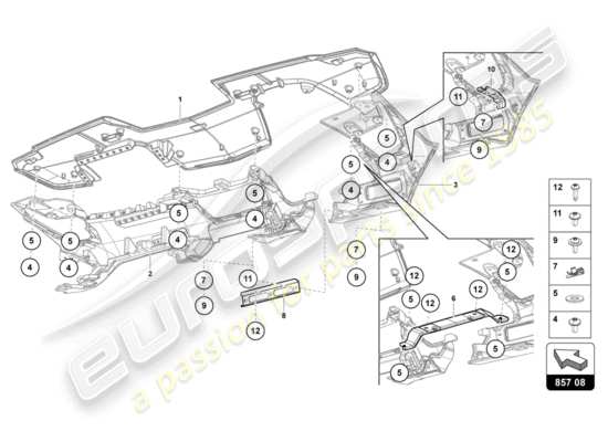 a part diagram from the Lamborghini Aventador LP700-4 parts catalogue