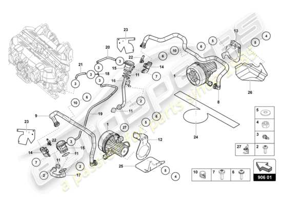 a part diagram from the Lamborghini LP700-4 COUPE (2015) parts catalogue