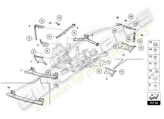 a part diagram from the Lamborghini Aventador LP700-4 parts catalogue