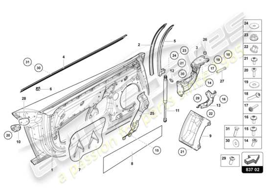 a part diagram from the Lamborghini LP700-4 COUPE (2016) parts catalogue