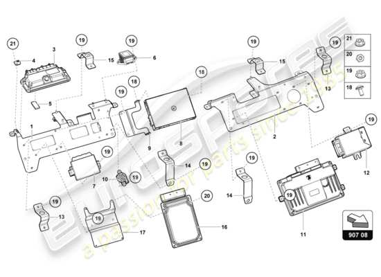 a part diagram from the Lamborghini LP700-4 COUPE (2016) parts catalogue