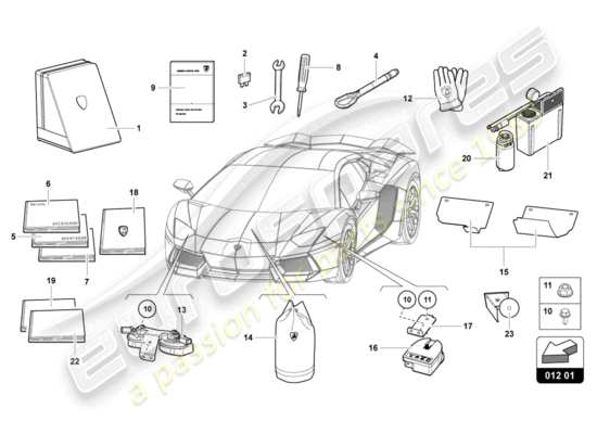 a part diagram from the Lamborghini LP700-4 ROADSTER (2013) parts catalogue