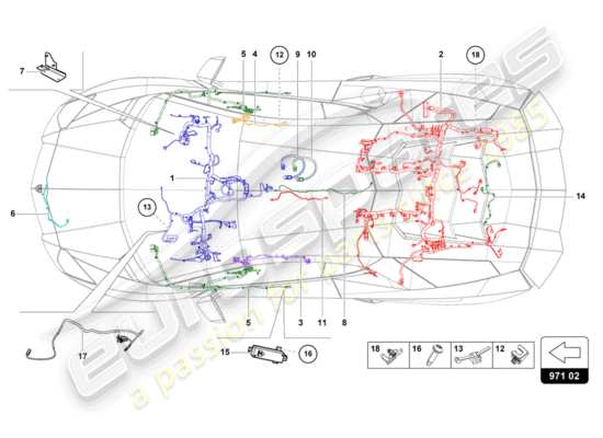 a part diagram from the Lamborghini LP700-4 ROADSTER (2013) parts catalogue