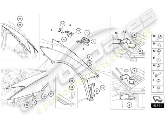 a part diagram from the Lamborghini LP700-4 ROADSTER (2014) parts catalogue