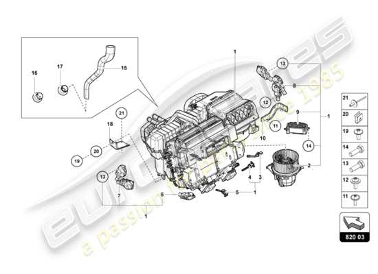 a part diagram from the Lamborghini LP700-4 ROADSTER (2015) parts catalogue