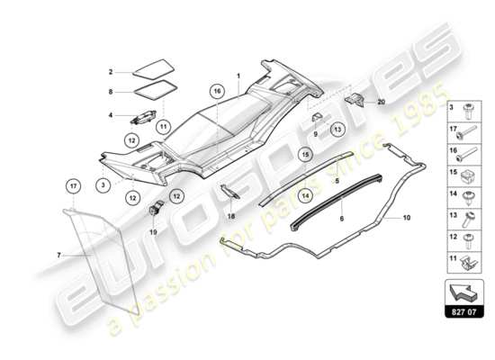 a part diagram from the Lamborghini LP700-4 ROADSTER (2015) parts catalogue