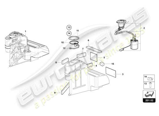 a part diagram from the Lamborghini LP700-4 ROADSTER (2016) parts catalogue