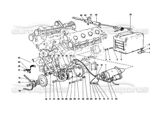 a part diagram from the Ferrari 308 parts catalogue