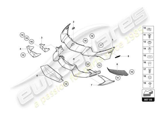 a part diagram from the Lamborghini Aventador LP720-4 parts catalogue