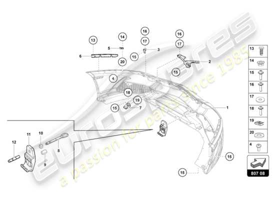 a part diagram from the Lamborghini Aventador LP720-4 parts catalogue