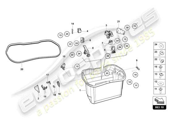 a part diagram from the Lamborghini Aventador LP720-4 parts catalogue