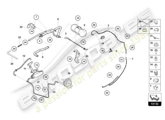 a part diagram from the Lamborghini Aventador LP720-4 parts catalogue