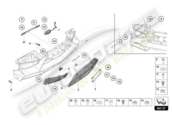 a part diagram from the Lamborghini Aventador LP720-4 parts catalogue