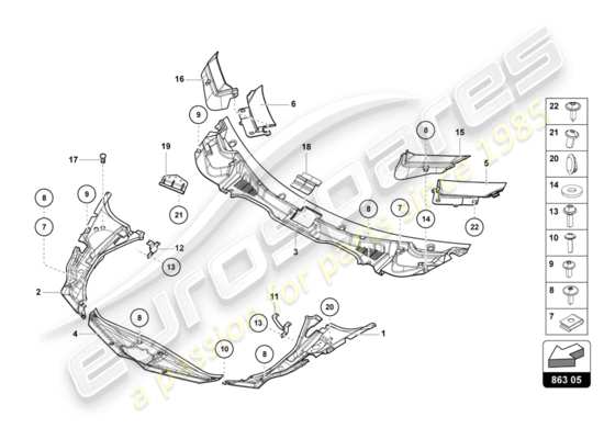 a part diagram from the Lamborghini Aventador LP720-4 parts catalogue