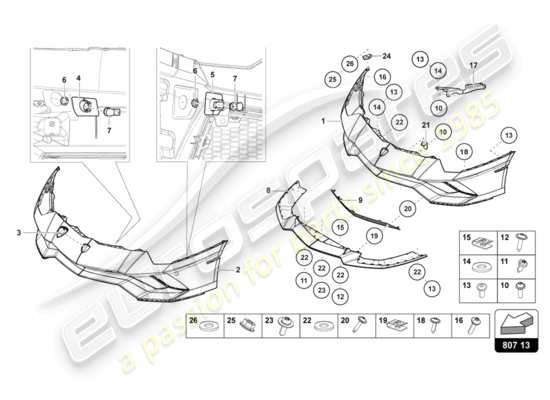 a part diagram from the Lamborghini Aventador LP740-4 S parts catalogue