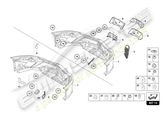 a part diagram from the Lamborghini Aventador LP740-4 S parts catalogue