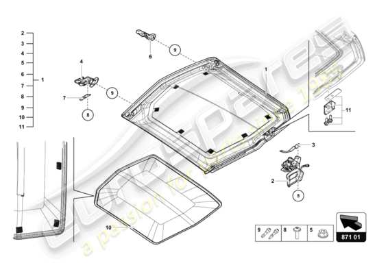 a part diagram from the Lamborghini Aventador LP740-4 S parts catalogue