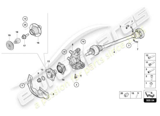 a part diagram from the Lamborghini Aventador LP740-4 S parts catalogue