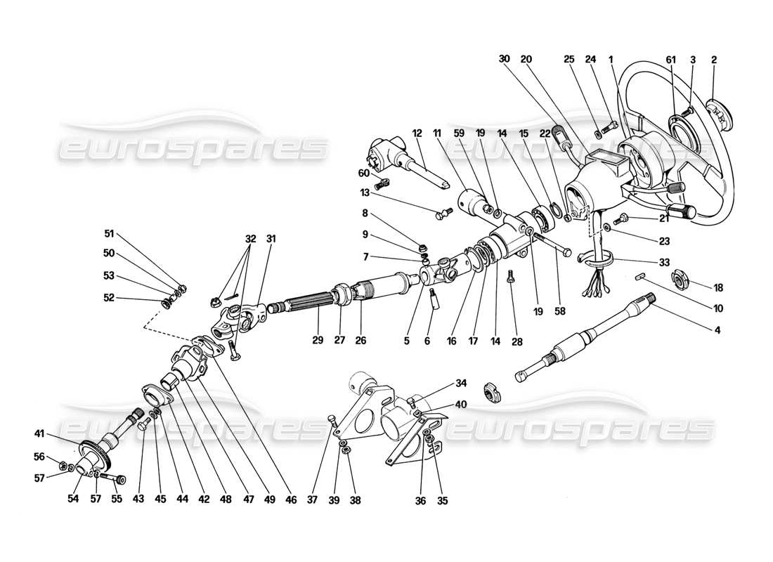 Ferrari 328 (1988) Steering Column Parts Diagram