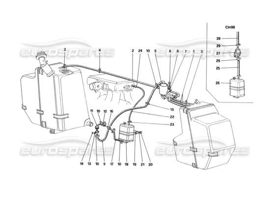 a part diagram from the Ferrari 328 parts catalogue