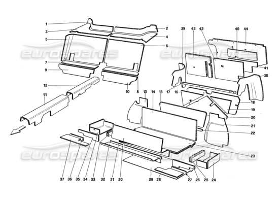 a part diagram from the Ferrari 328 parts catalogue