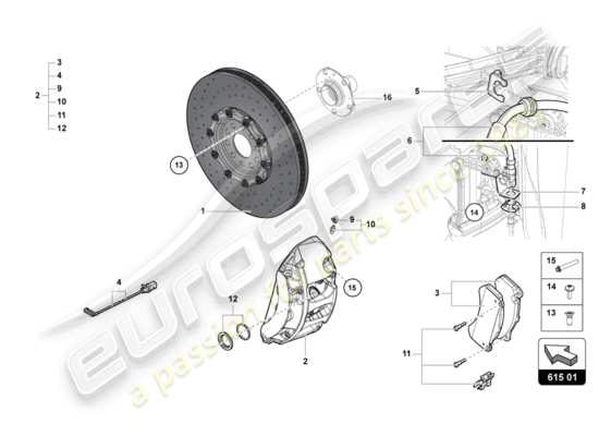 a part diagram from the Lamborghini Aventador LP740-4 S parts catalogue