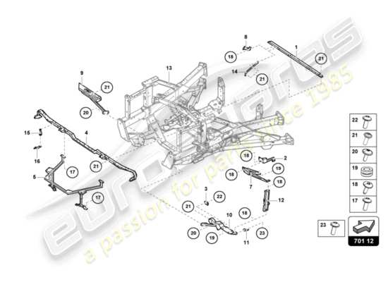 a part diagram from the Lamborghini Sian parts catalogue