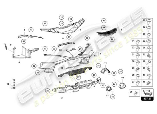 a part diagram from the Lamborghini Sian parts catalogue