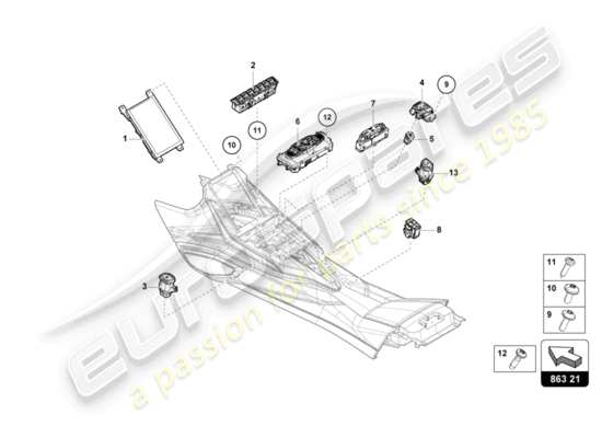 a part diagram from the Lamborghini Sian parts catalogue