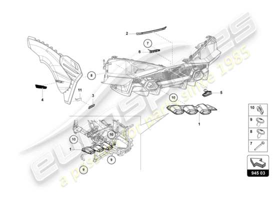 a part diagram from the Lamborghini Sian parts catalogue