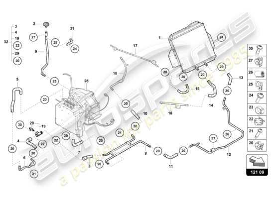 a part diagram from the Lamborghini Sian parts catalogue