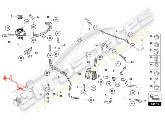 a part diagram from the Lamborghini Sian parts catalogue