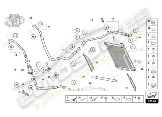 a part diagram from the Lamborghini Sian parts catalogue