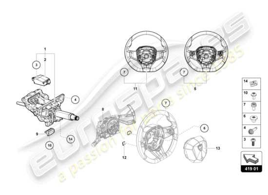 a part diagram from the Lamborghini Sian parts catalogue