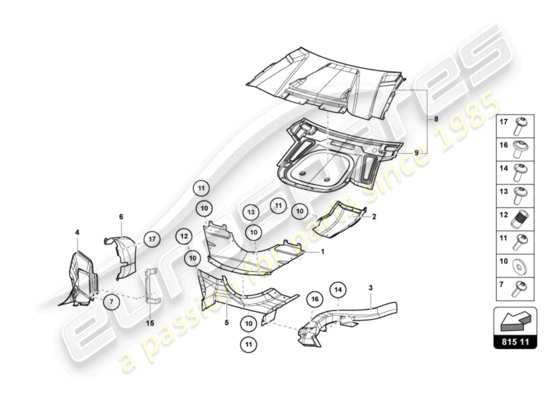 a part diagram from the Lamborghini Sian parts catalogue