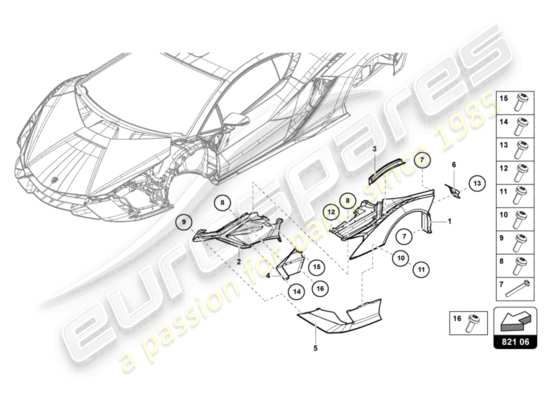 a part diagram from the Lamborghini Sian parts catalogue