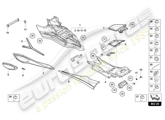 a part diagram from the Lamborghini Sian parts catalogue